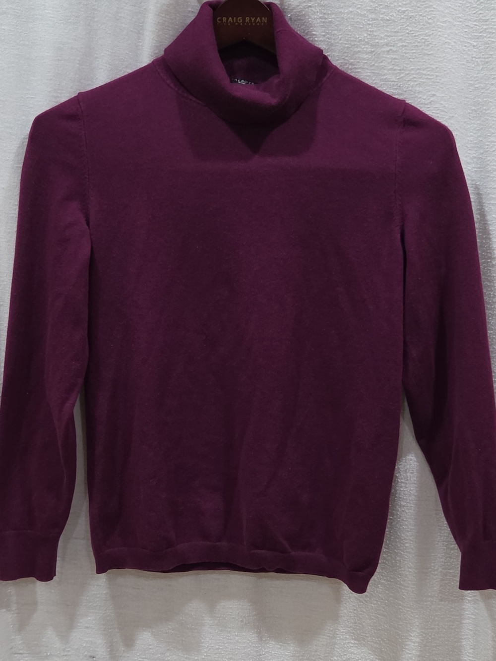 Talbots Womens M Regular Purple Solid Knit Cowl Neck Long Sleeve Pullover
